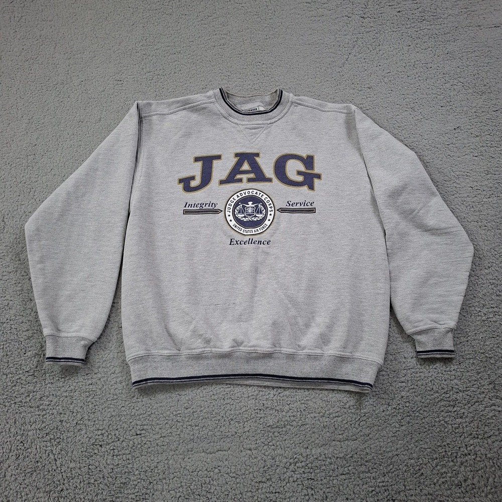 Vintage Military Sweatshirt Mens Large 80s Raglan Crewneck JAG Judge Advocate